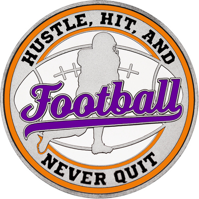 Purple "Football" with Orange Outer Circular Borders
